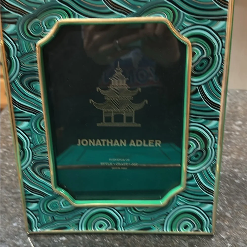 Jonathan Adler Teal & Gold Decorative handmade frame